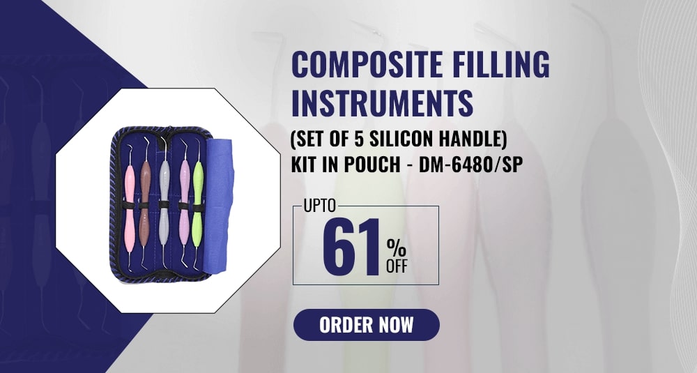 Composite Filling Instruments Set Of 5 Silicon Handle