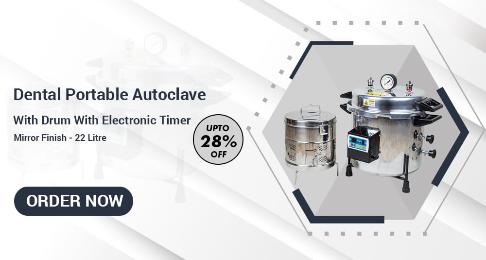 Portable Autoclave With Drum With Electronic Timer - Mirror Finish - 22 Litre - 922AET
