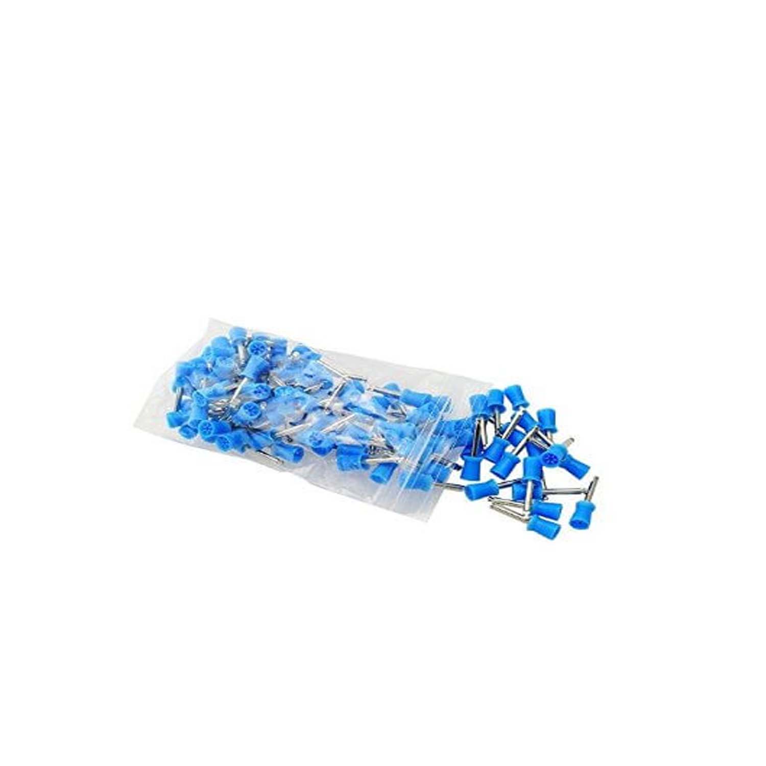 Dental Disposable Prophy Cups – Screw Type – 100 Pack – Regular White/Blue