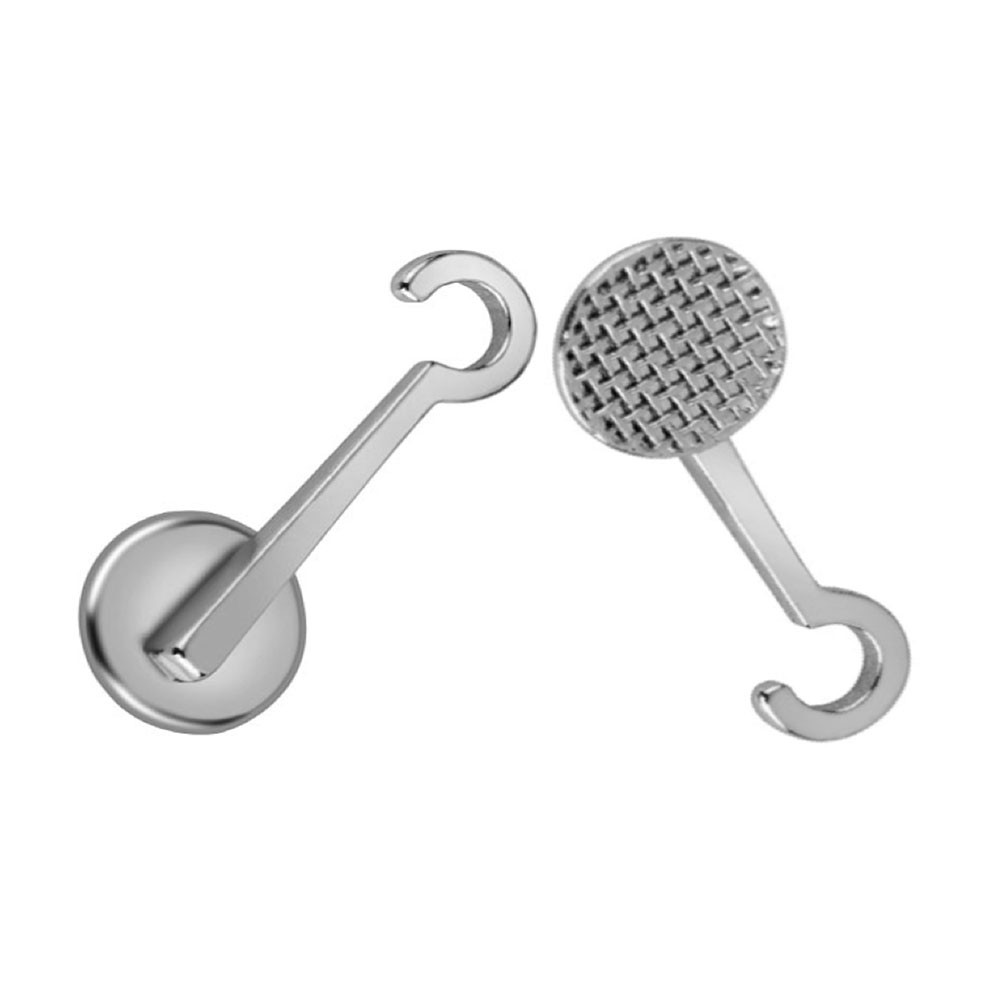 10x Morelli Orthodontic Crimpable Hooks – Right Split Curved Ball Tip, Stainless Steel